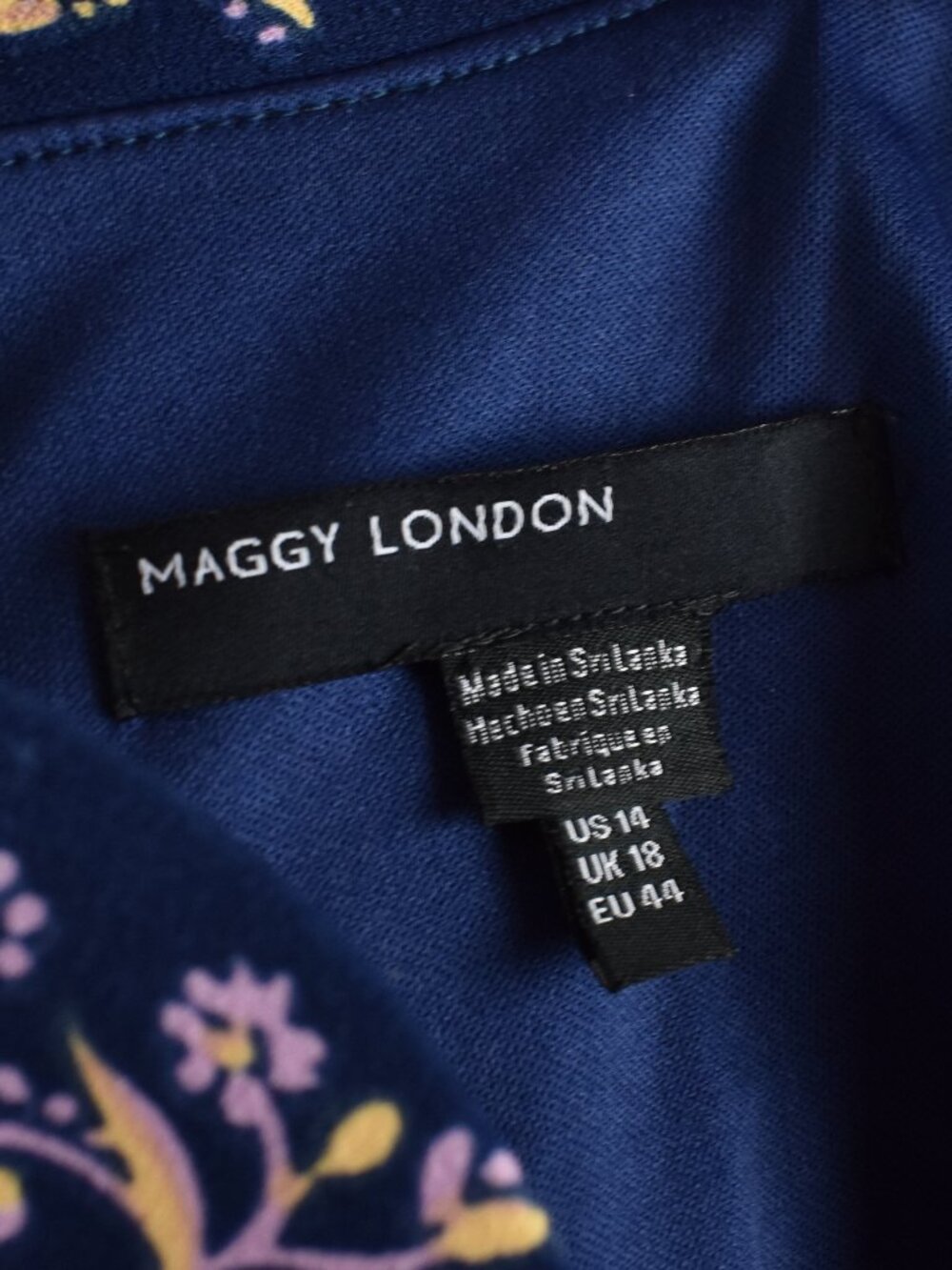 Maggy London Floral Sheath Midi Dress - 14 - Picture 10 of 10